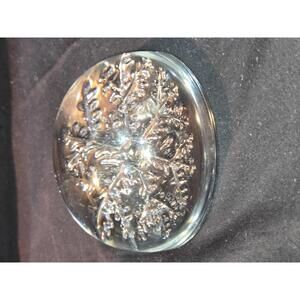 Clear Glass Snowflake Paperweight